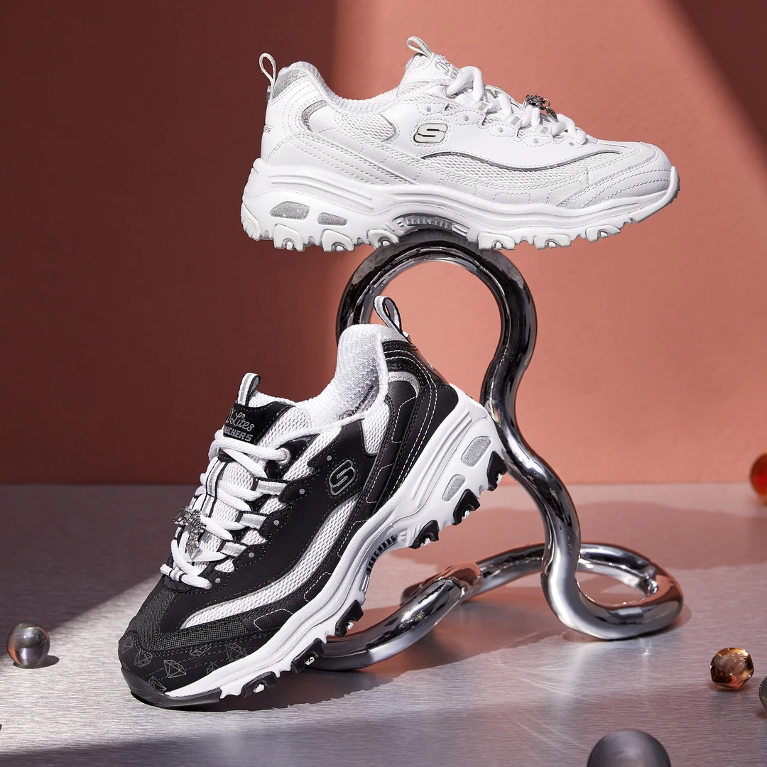 SKECHERS/斯凯奇女鞋十周年运动百搭透气经网面典熊猫老爹鞋休闲