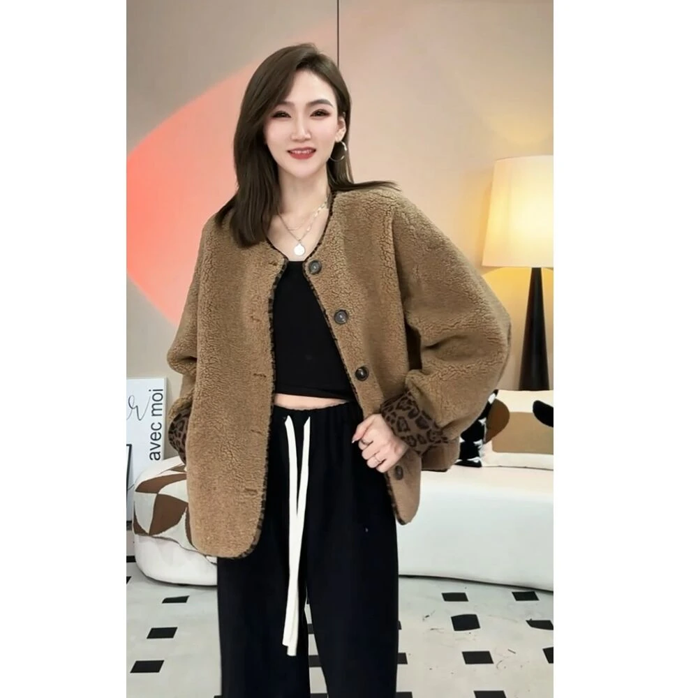 【Yaya工厂2】两面穿设计感撞色外套加厚秋冬款时尚百搭宽松