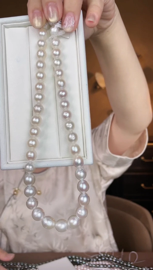 【闪购商品】海水珍珠项链银S925镶嵌澳白9-10.8mm