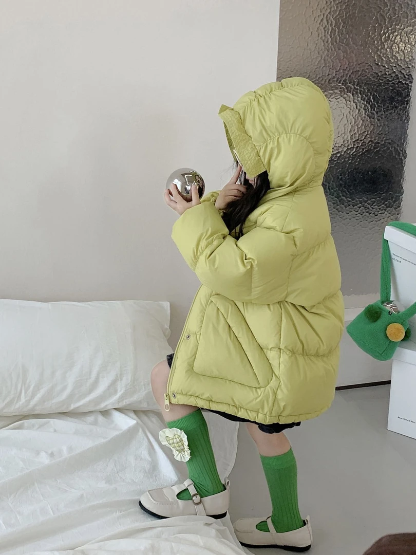 8083运动90白鸭绒（新国标）纯色韩版花苞帽羽绒服