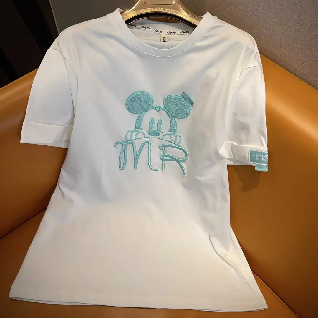 【薄荷米米琪】280克重磅纯棉升级情侣短袖白色百搭