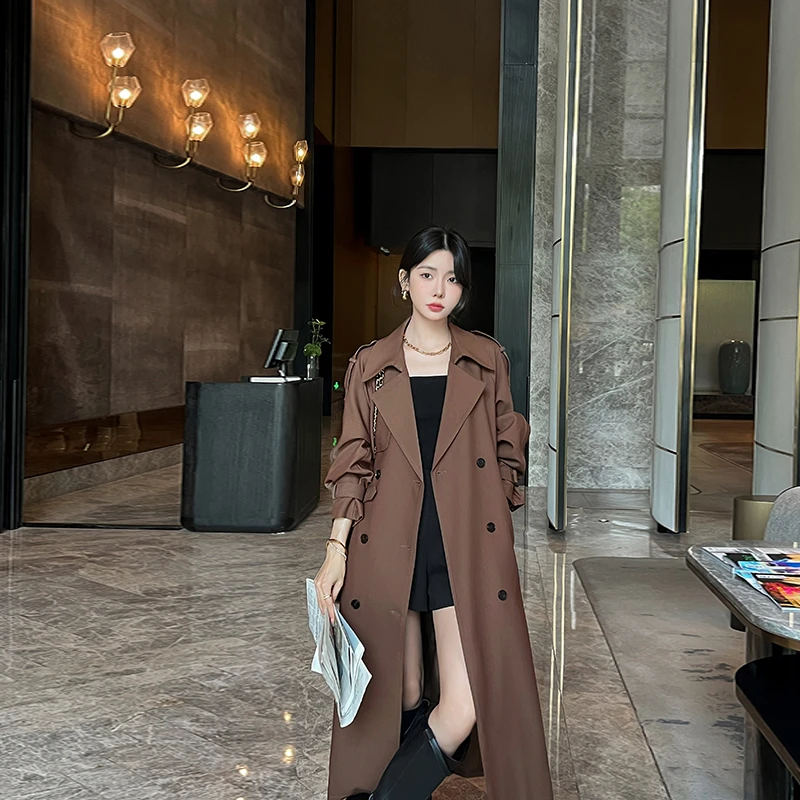 大牌风衣外套女中长款2025春秋新款宽松英伦风休闲高级感气质大衣