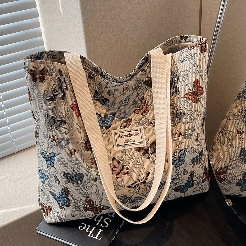 时尚小众ins帆布包2024新款大容量高颜值托特上课上班通勤手提包