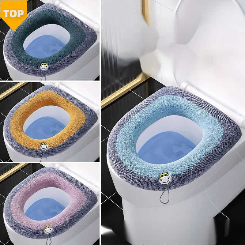 马桶坐垫通用通用型冬季加厚方形家用坐便器垫子垫座网红四季提手