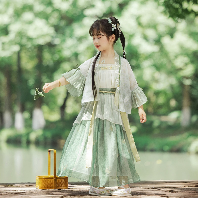 十三余童装[风林长夏]中国风夏款男女童刺绣日常古风简易好穿