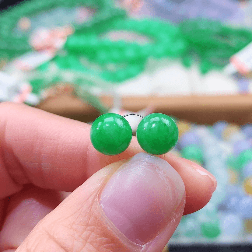 【闪购商品】翡翠手链未镶嵌长*令卡7.8mm