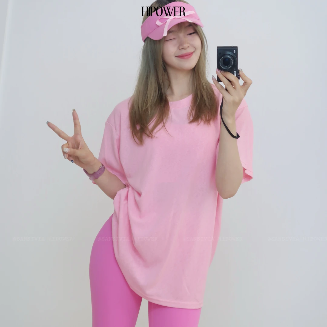 HIPOWER【妍妍专属】运动T恤休闲健身日常轻薄夏季短袖宽松上衣女
