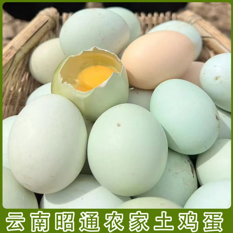 正宗云南土鸡蛋农家散养新鲜纯农村自养天然草鸡蛋笨鸡蛋乌绿壳蛋