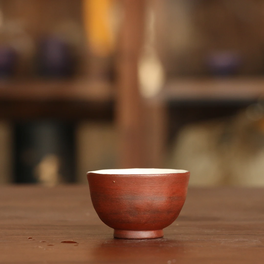 半斋-全手工粉引圆口主人杯 50cc