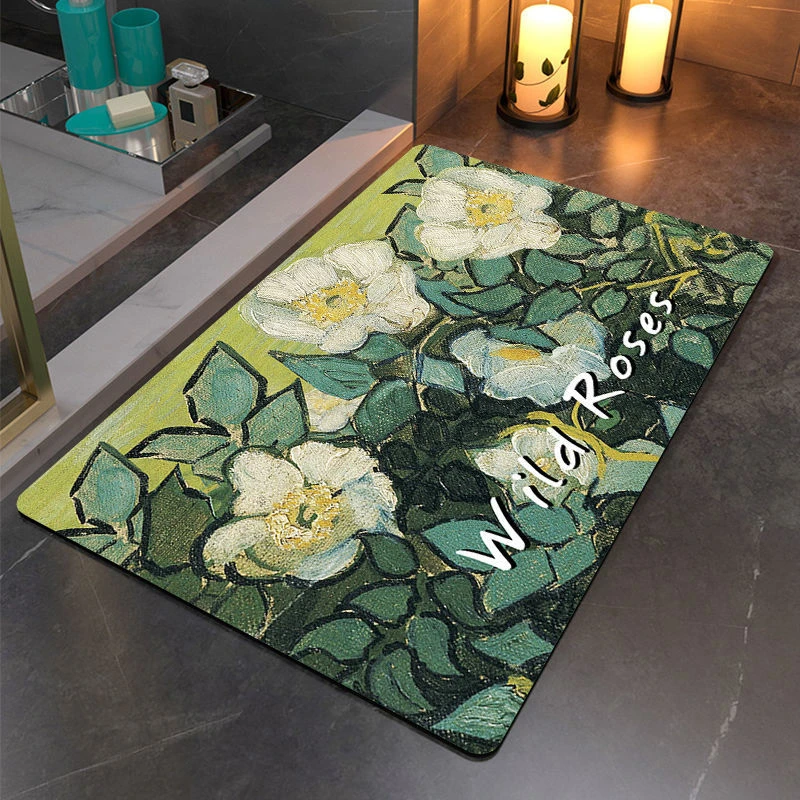 硅藻泥浴室吸水地垫防滑耐脏门口进门垫耐脏家用门垫防滑脚踏地垫