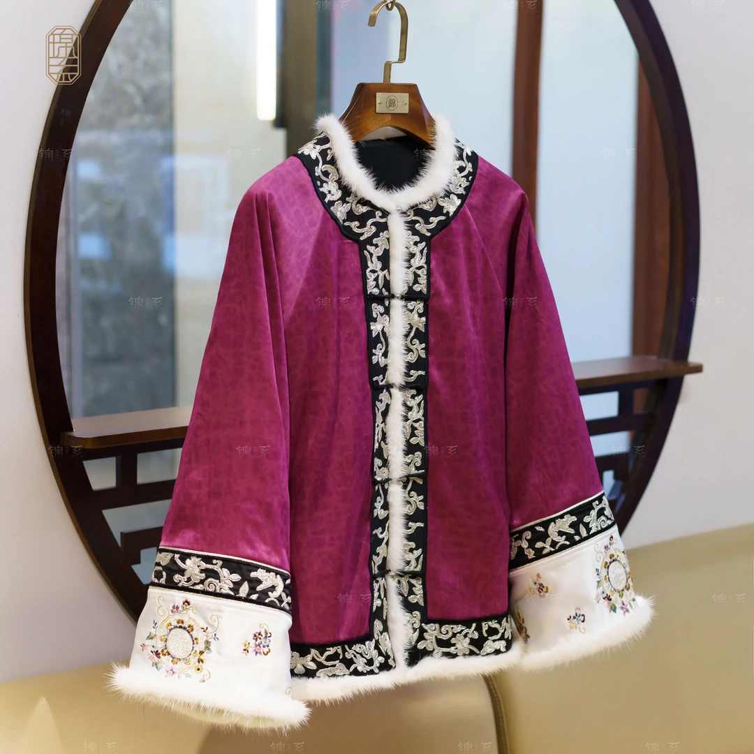 【新款】22mm草本龟新中式国风桑蚕丝加棉长袖外套E-382217