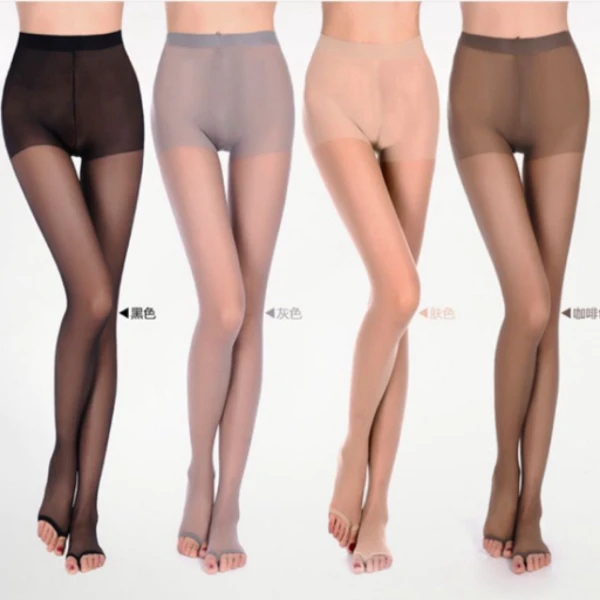 加大码鱼嘴丝袜夏薄款防勾丝露脚趾连裤袜女美腿丝袜裤