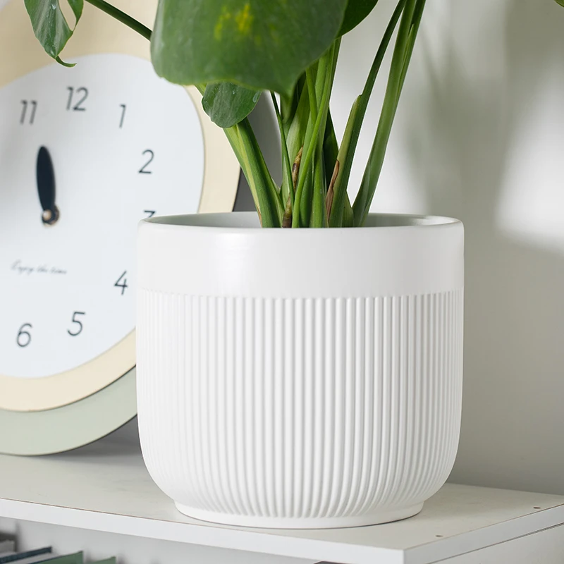 陶瓷花盆家用北欧风轻奢高级感简约阳台蝴蝶兰手工专用龟背竹栽盆