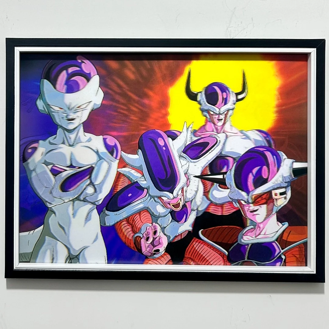 动漫龙珠弗利沙魔人布欧两层渐变立体画16寸实木长方形壁挂相框