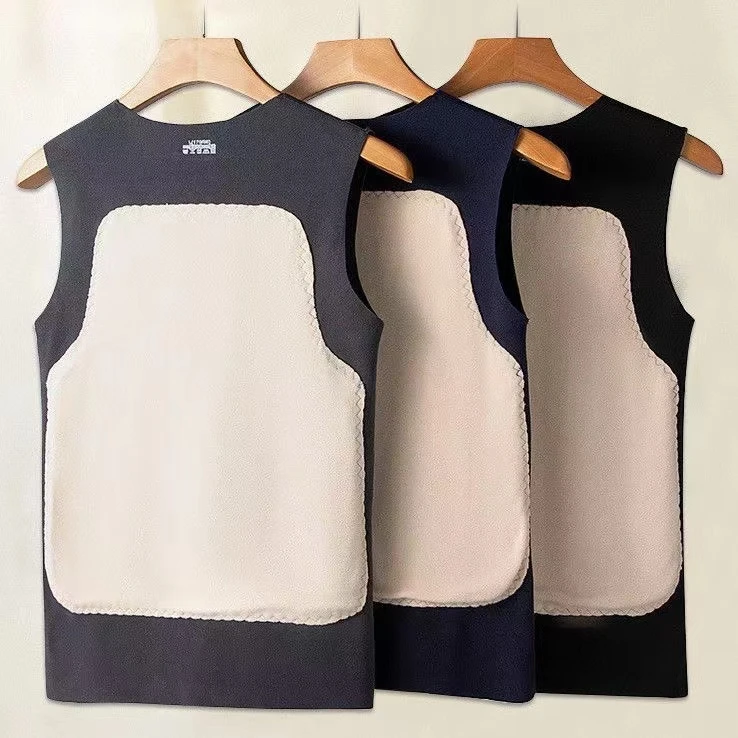 双面无痕男士保暖背心加绒加厚大码修身内衣秋冬季马甲内穿贴身