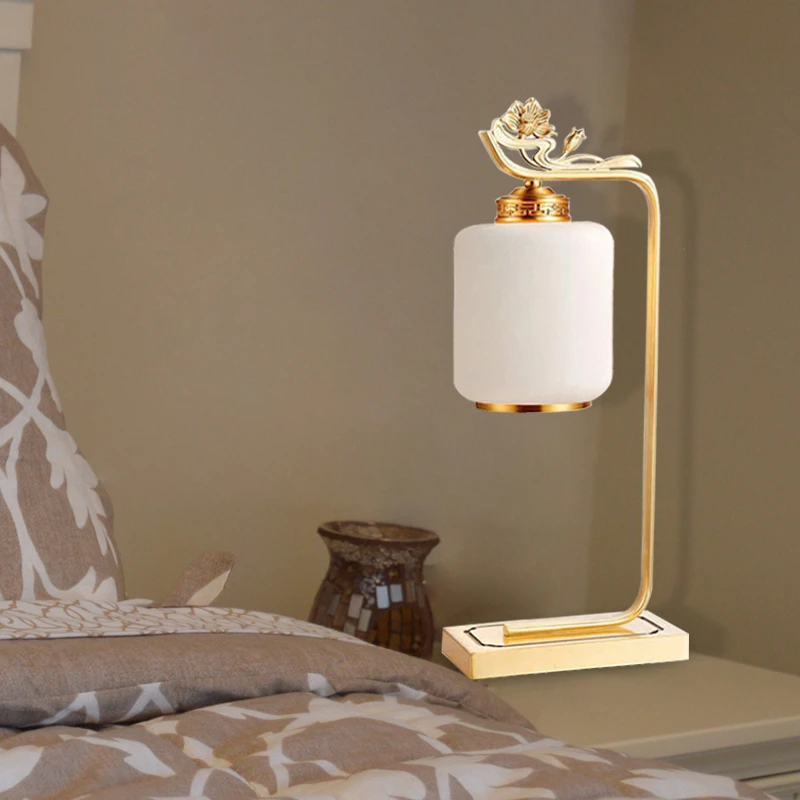 5174全铜台灯客厅台灯卧室床头灯书房禅意复古台灯中国风灯台灯