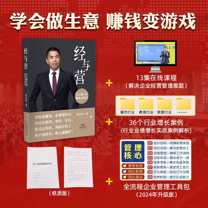 《经与营》配套股权协议纸质版+线上课程+2024升级版管理工具包