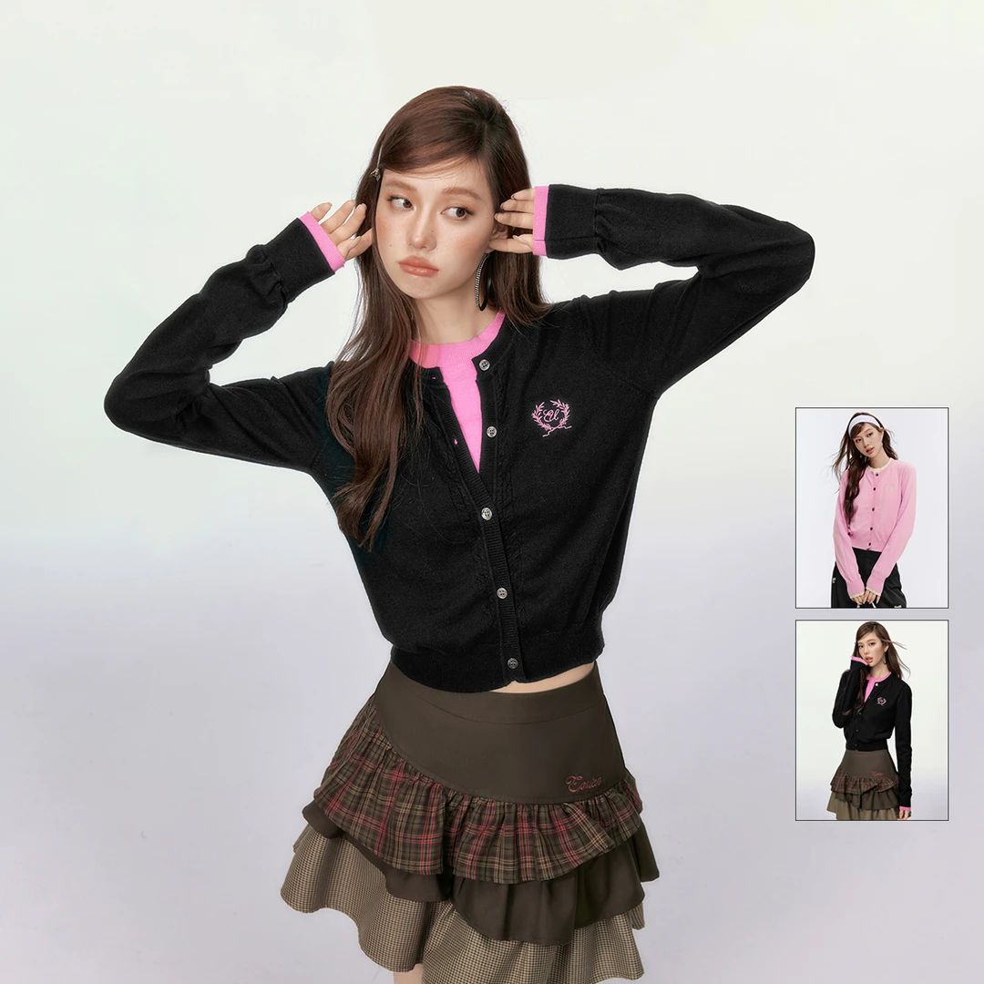 EPTISON24秋季新款假两件学院风毛衣EWE017