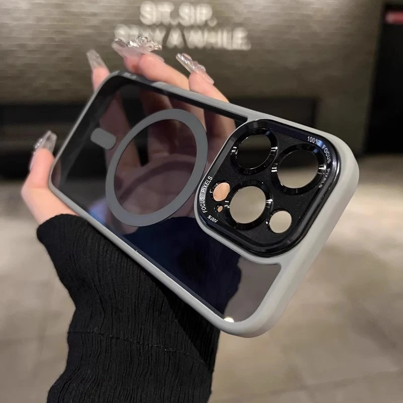 高端苹果14promax手机壳简约磁吸百搭精孔iPhone13pro/12保护套15