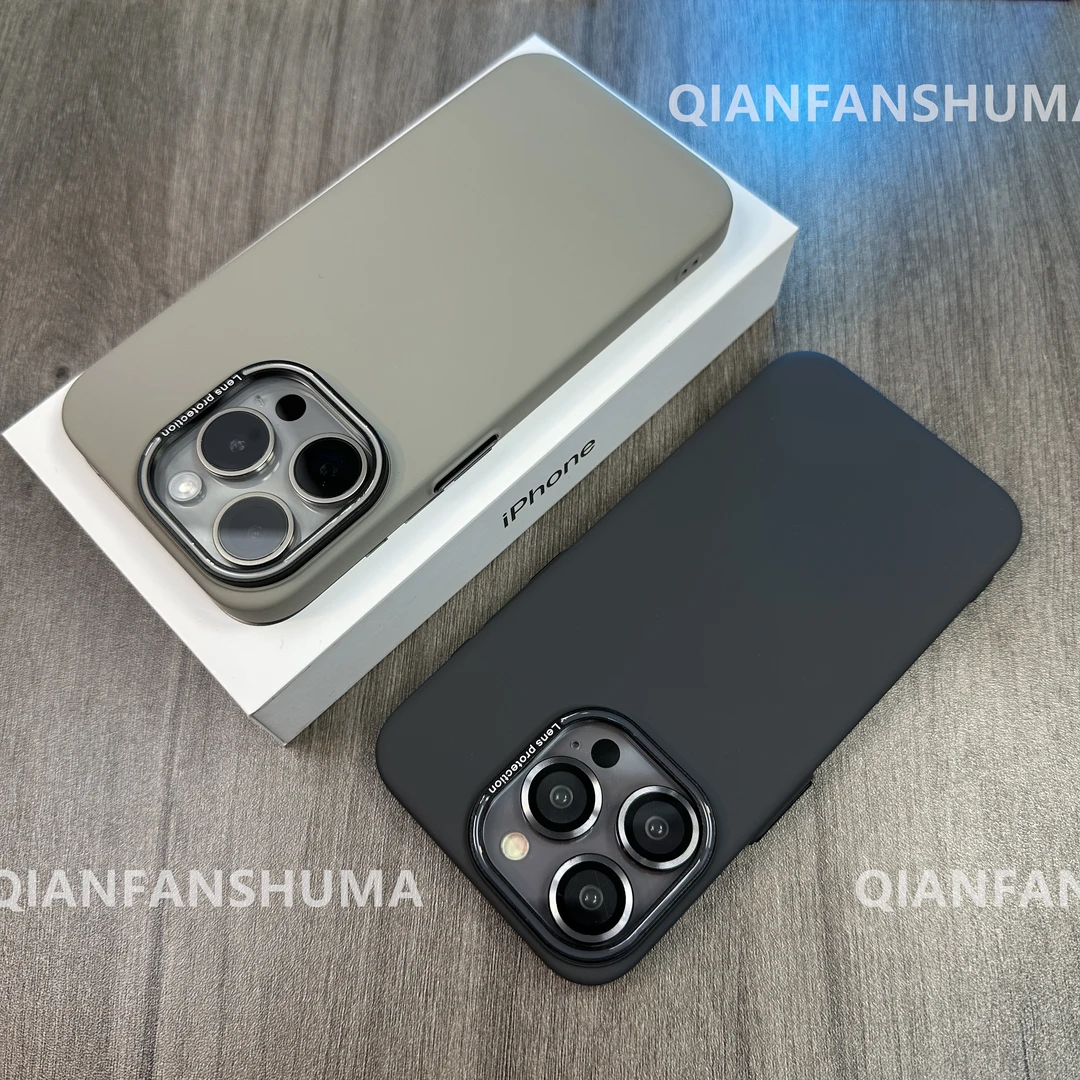 磨砂肤感独立按键适用iphone15promax苹果14/13简约手机壳复古潮