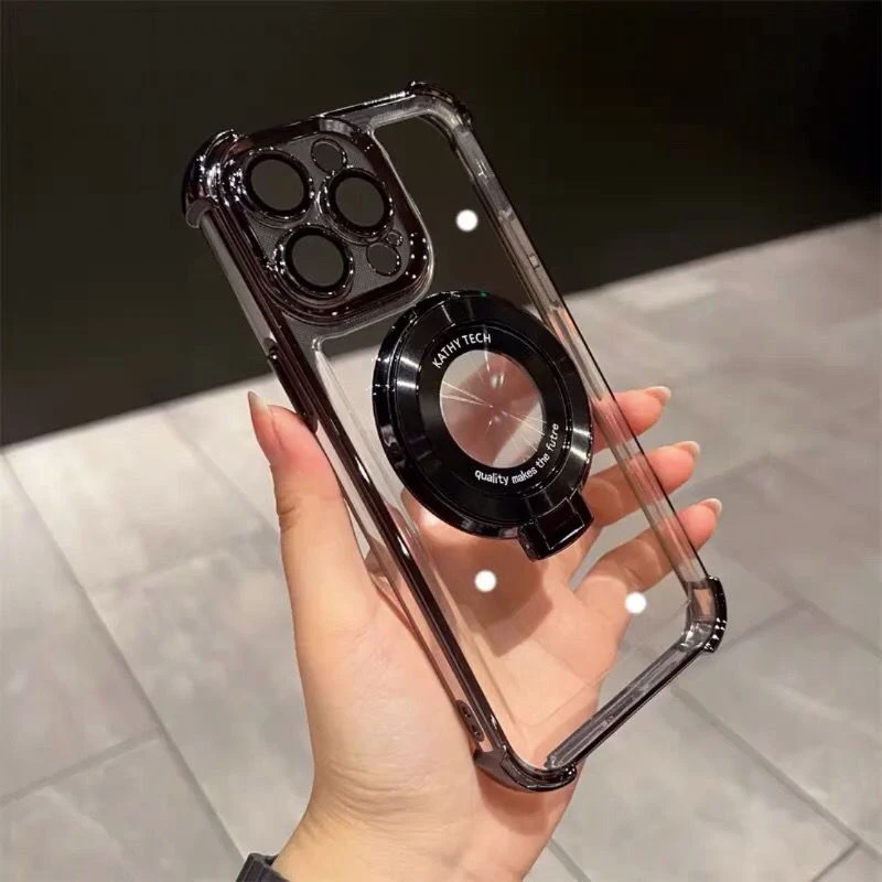 苹果手机壳15promax磁吸支架iPhone14气囊防摔13透明全包12ProMax