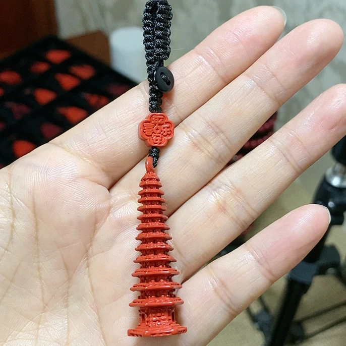 天然辰砂红砂人中龙凤文昌笔
