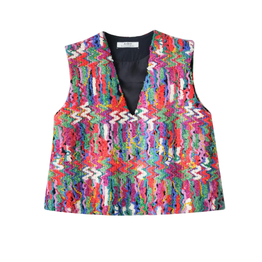 清仓【丹霞】洋气气质时尚提花百搭冬季马甲【241122-1】