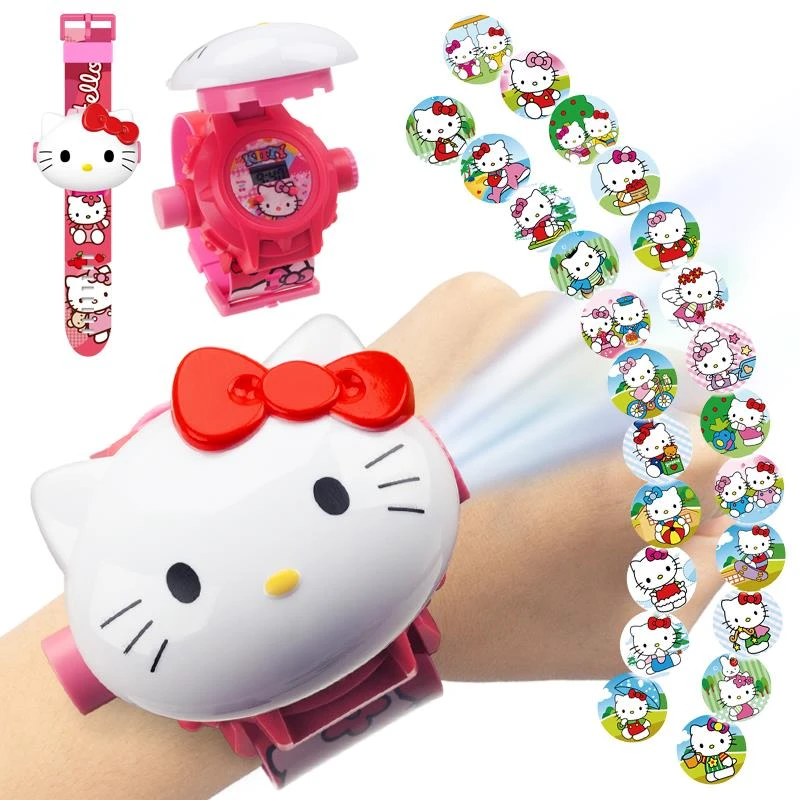 HelloKitty猫投影手表儿童卡通电子表男女孩宝宝幼儿园礼物玩具表