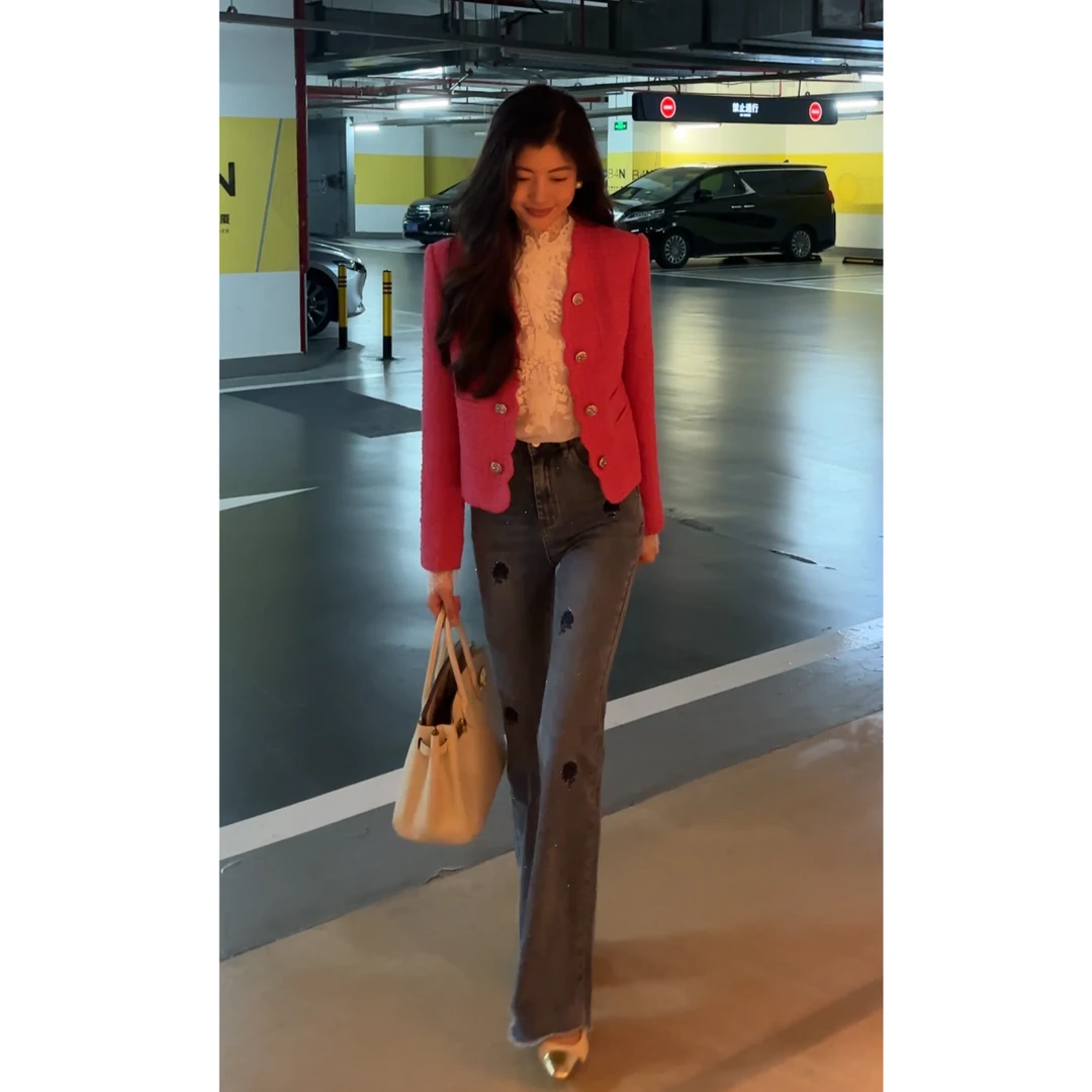 【N·COU】24夏秋新款【黄玫瑰与红玫瑰】重工波浪边外套DY21883