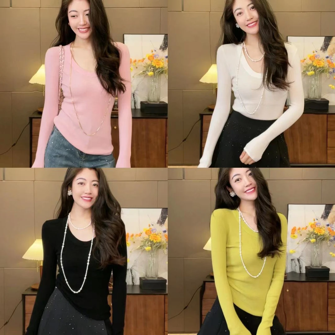 【N·COU】23秋新款【随心搭】时尚百搭大圆领针织打底衫DYX3633热力感