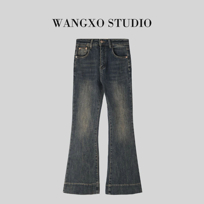 【荟老师严选】WANGXO 复古高腰显瘦喇叭裤2311736Y