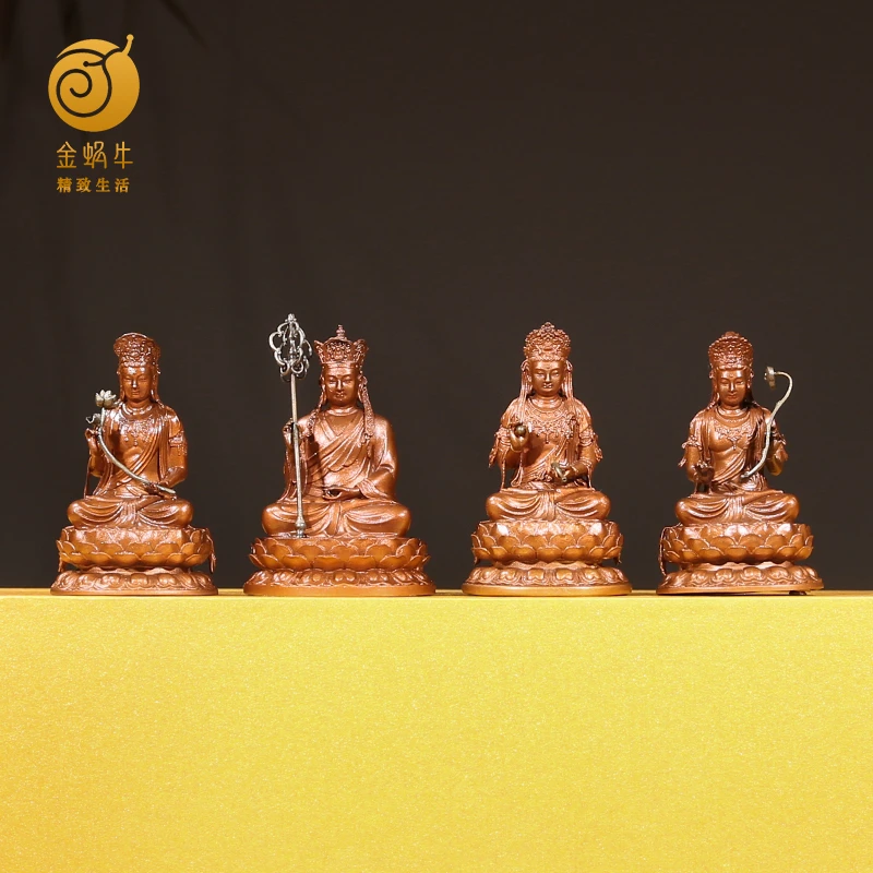 金蜗牛精致生活5#四大名山摆件紫铜手工国风工艺着色铸造工艺