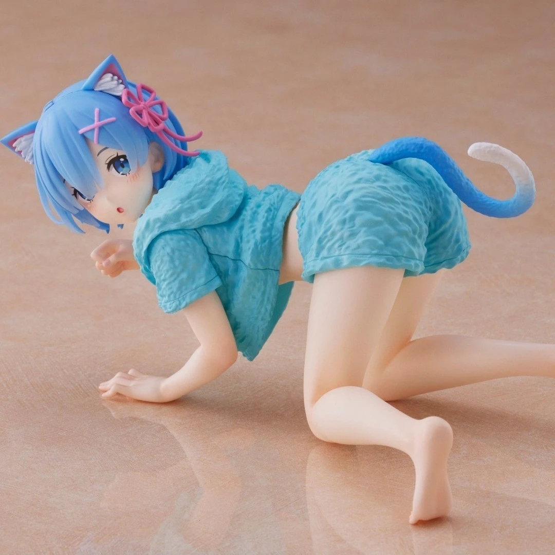 从零开始异世界生活拉姆蕾姆爬行猫咪居家服动漫模型周边摆件手办