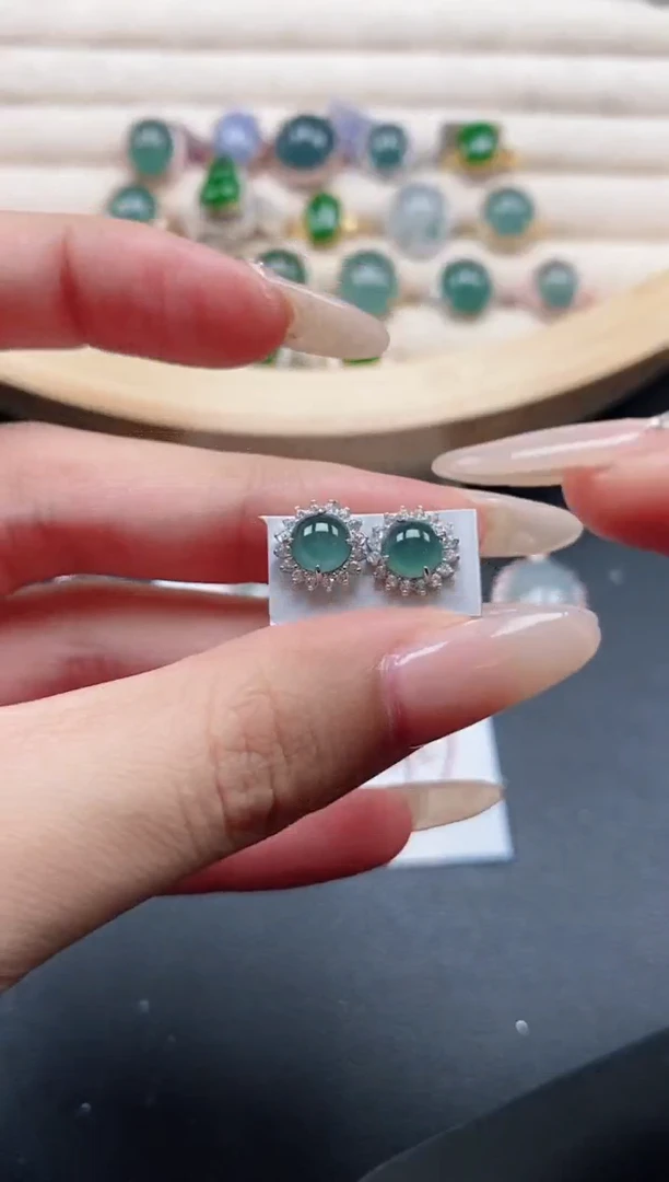 【闪购商品】翡翠耳饰银S925镶嵌5151511