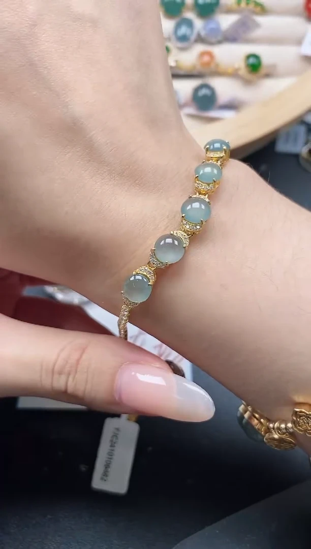 【闪购商品】翡翠手链银S925镶嵌1111