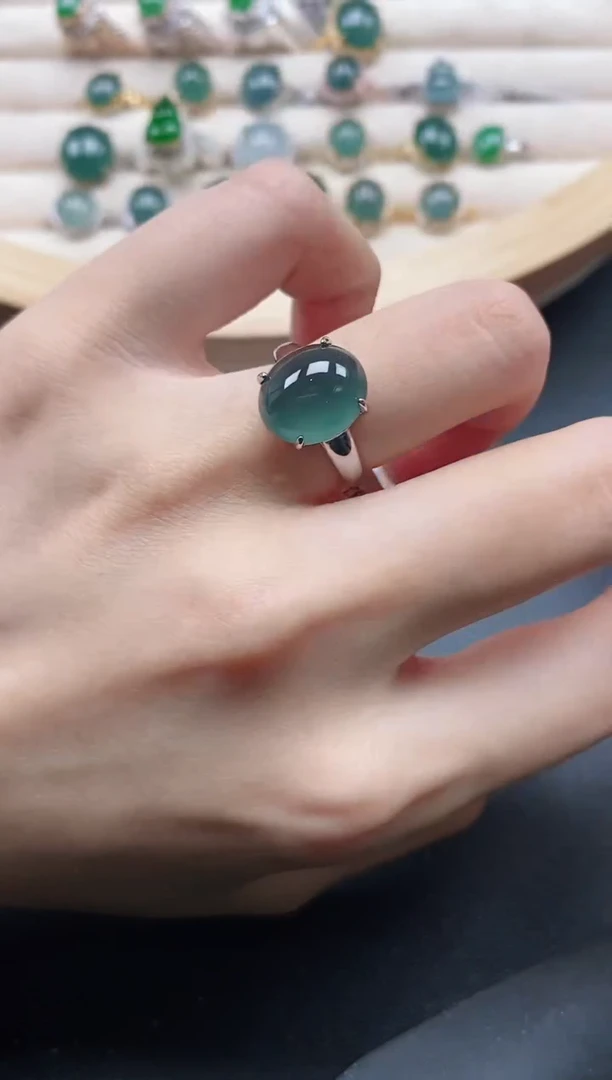 【闪购商品】翡翠戒指银S925镶嵌5151511