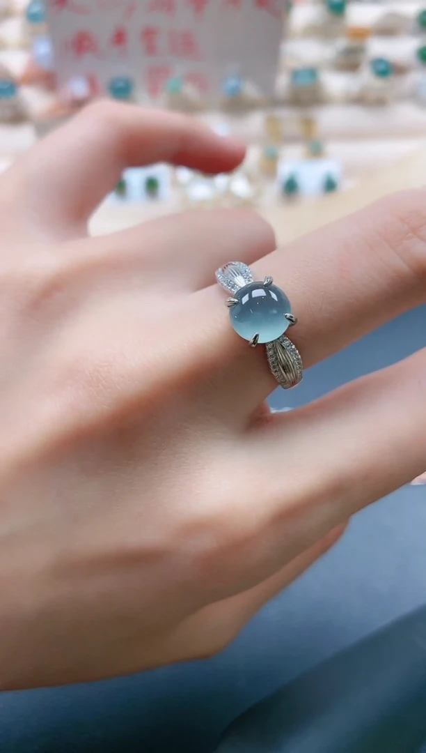 【闪购商品】翡翠戒指银S925镶嵌1