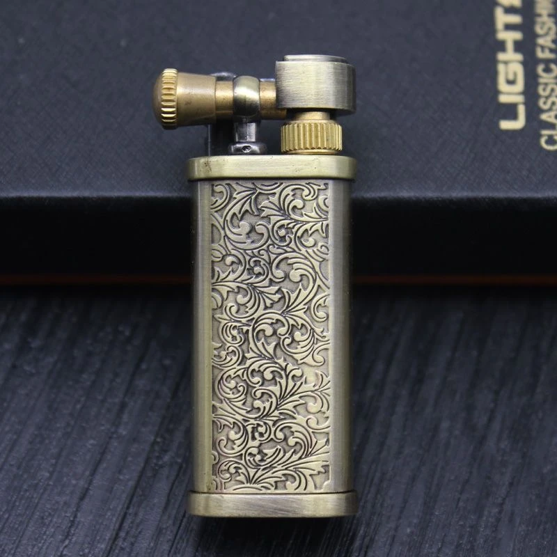 老式侧拨煤油打火机 搓轮怀旧煤油打火机 抬臂点火 送火石棉线