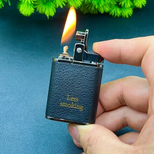 新款磕头式高端个性按压煤油打火机皮纹磕头式打火机创意送男友机