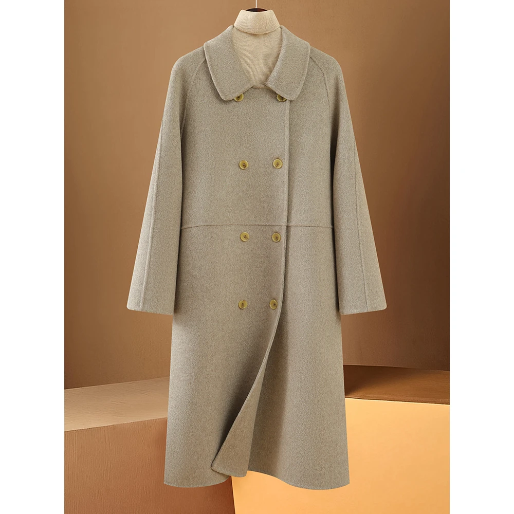 【梅姐专属】秋冬新款宽松时尚长款毛呢大衣外套QHSNJ2621