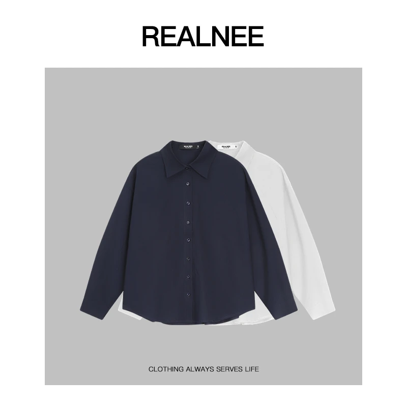 REALNEE【牛津大学】土耳其长绒棉休闲衬衫廓形筋骨感复古穿搭07050