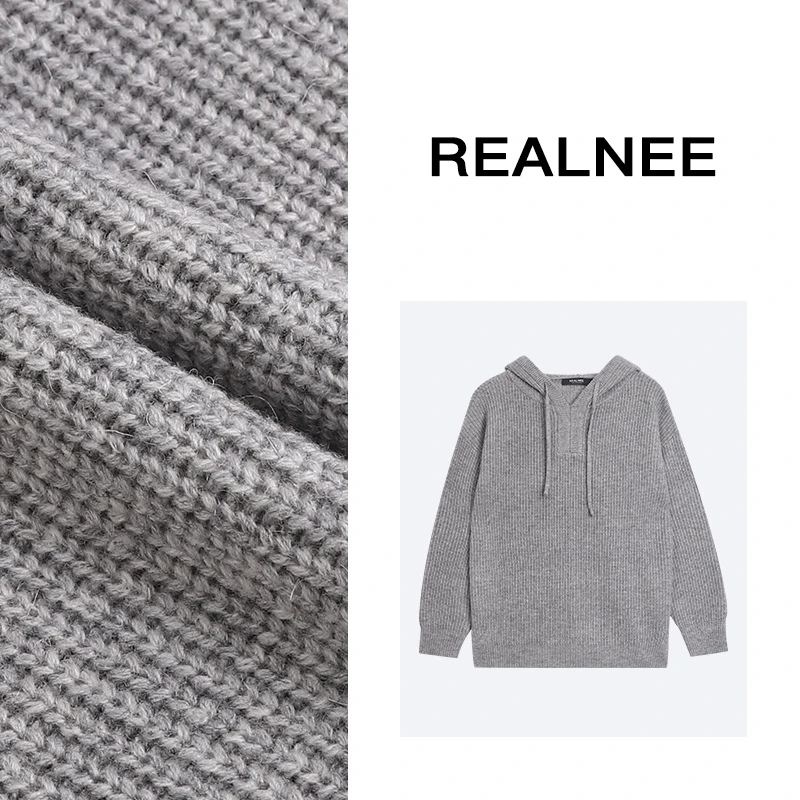 REALNEEI【显白假日】LP家眻毛毛衣连帽防风保暖复古氛围感11121