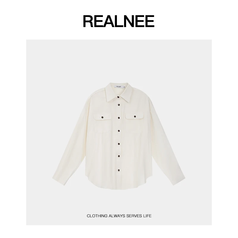 REALNEEI【巴塞罗那】天然亚麻极简衬衫双口袋复古松弛感穿搭07021