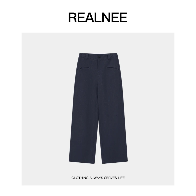 REALNEEI【灰烬】双口袋西装休闲裤高腰立裁设计师高定系列04307