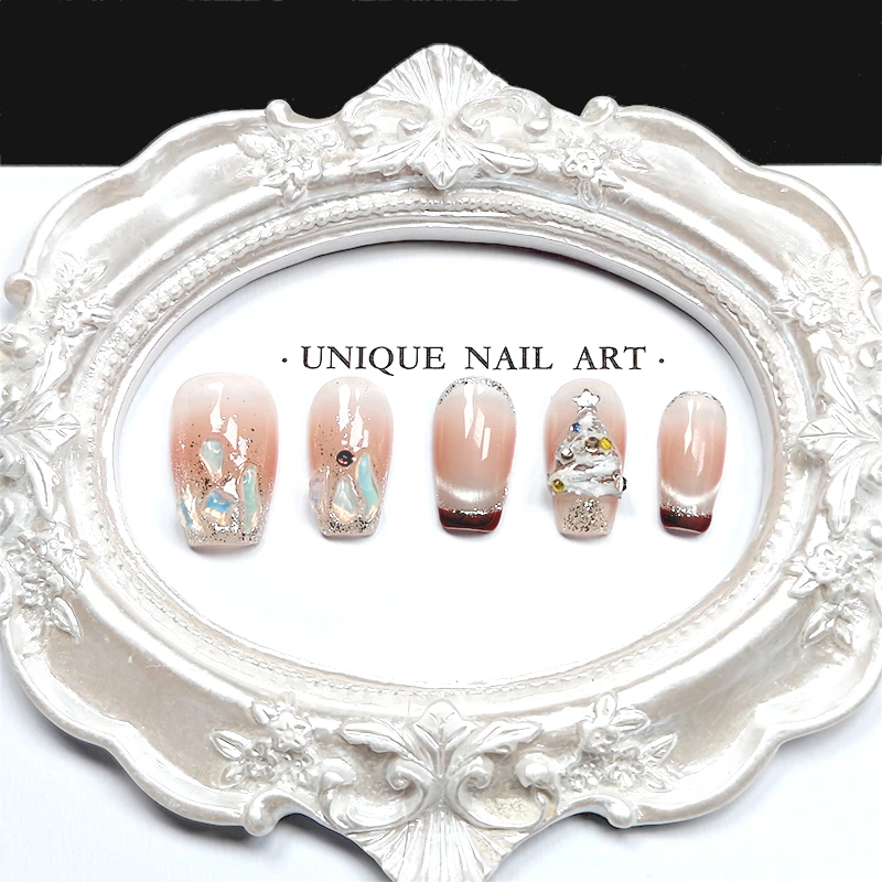 【秋冬圣诞】穿戴美甲蝴蝶易拆卸秋冬法式