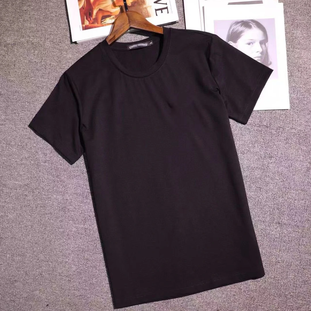 【胖友大码300斤】高弹大码纯色净版休闲T恤圆领黑色半袖上衣夏季