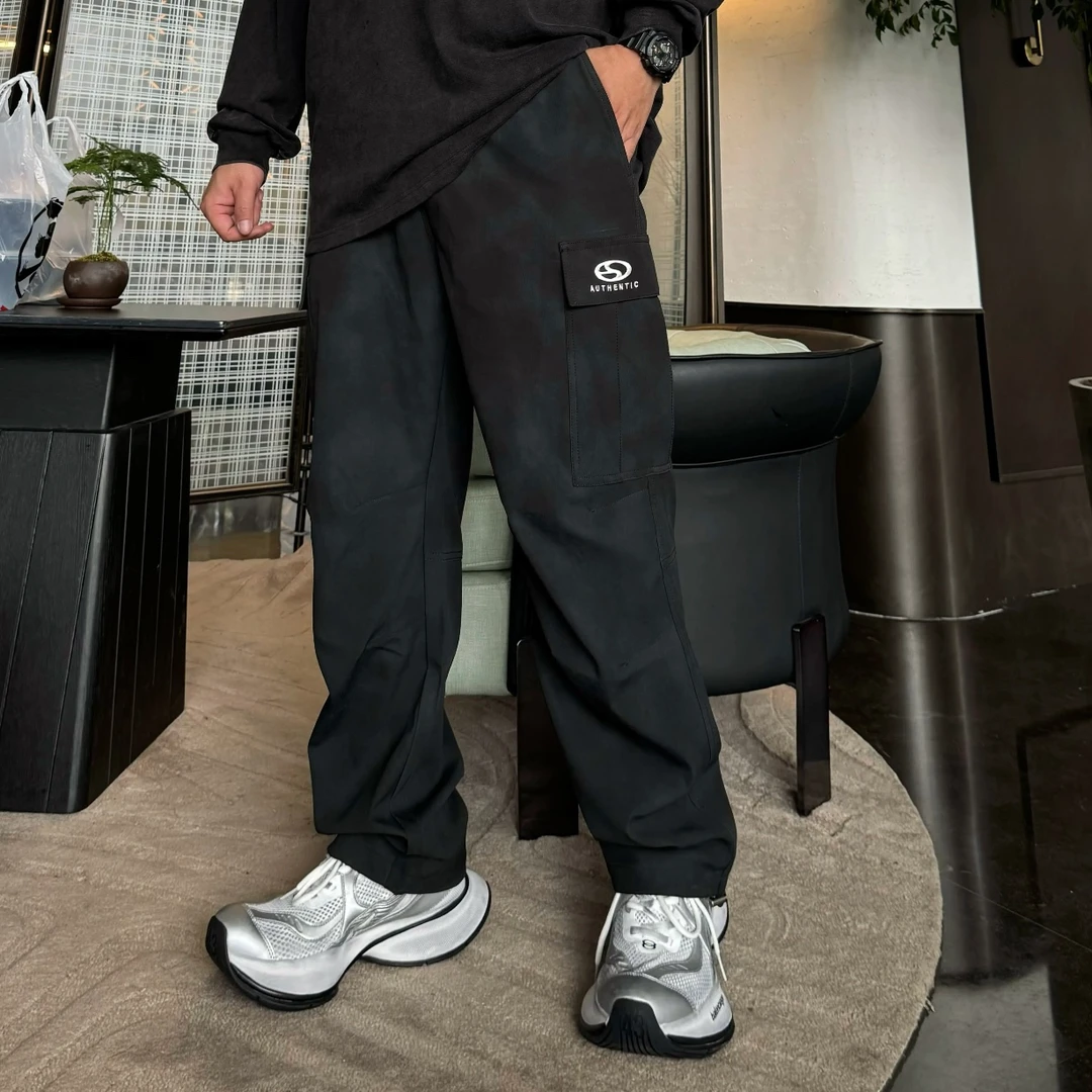 【胖友大码】秋季ins百搭大码男装夏季微胖潮牌直筒男装黑色工装裤