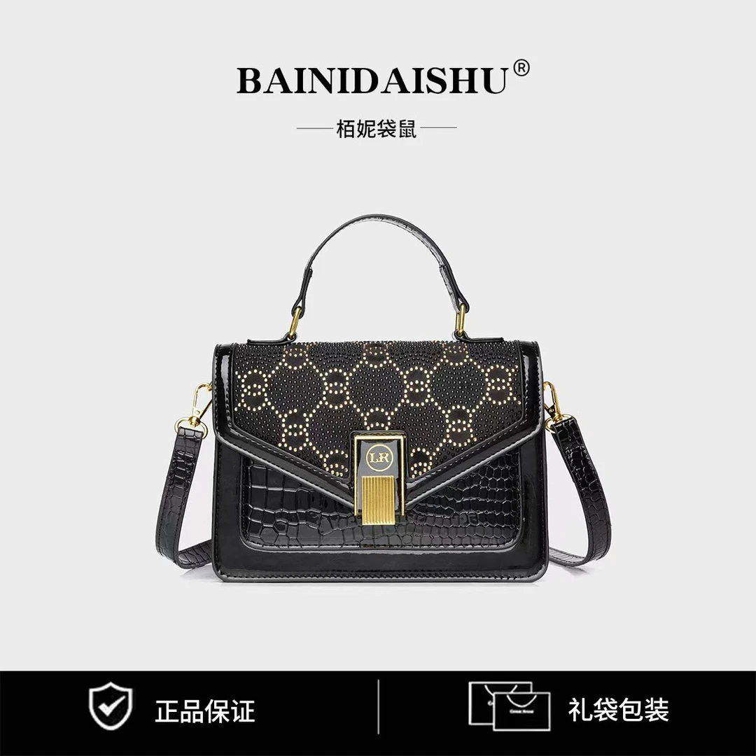 大气休闲百搭款女士手提包包质感高级女士单肩斜挎背包168黑色