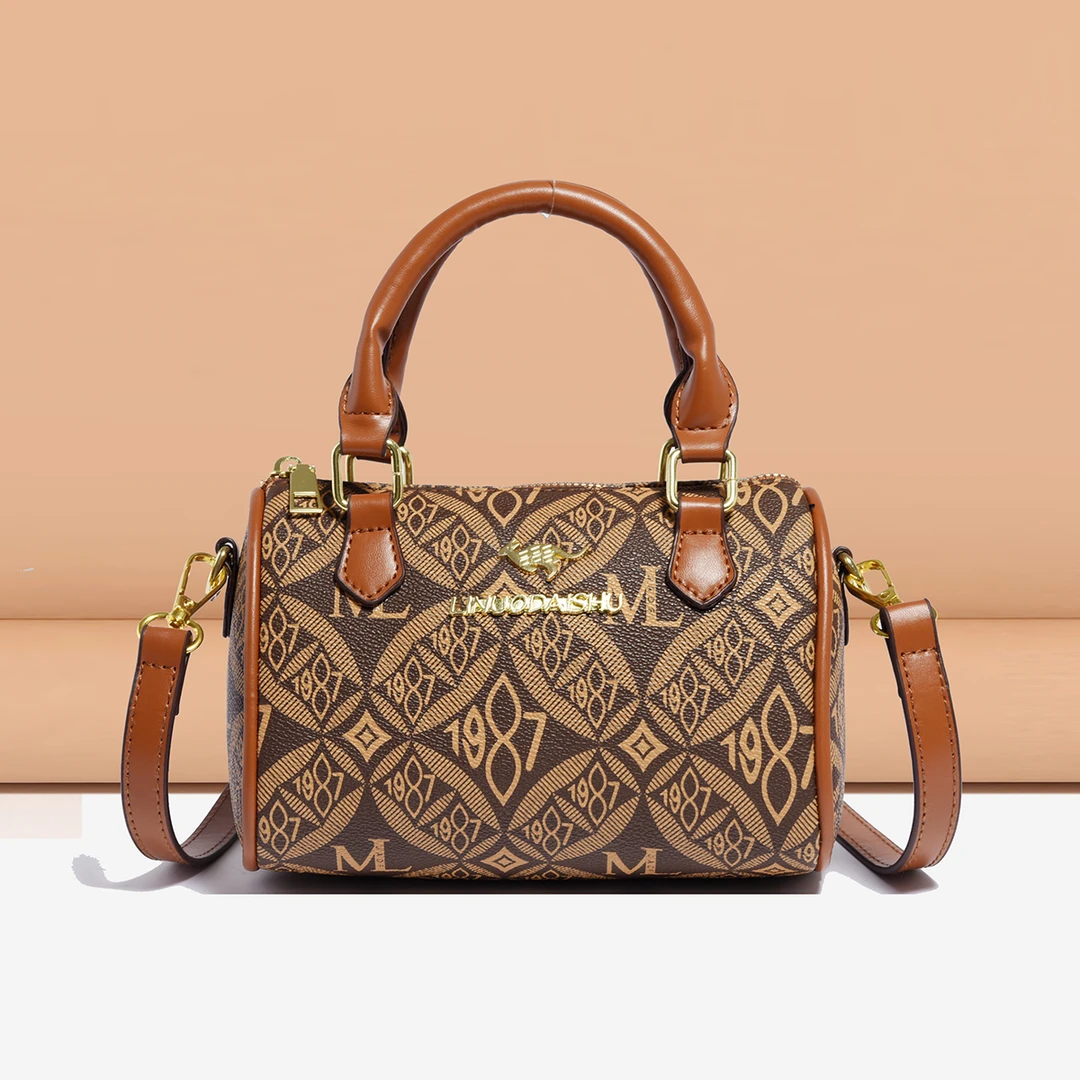 （13*10*19）轻奢简约潮流经典女士百搭小众单肩斜挎包2874棕色