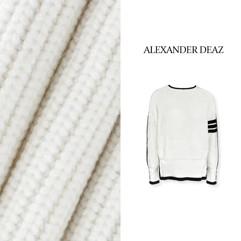 【会会主理】2024 新款秋冬设计下摆可调节高级感圆领套头毛衣A8007